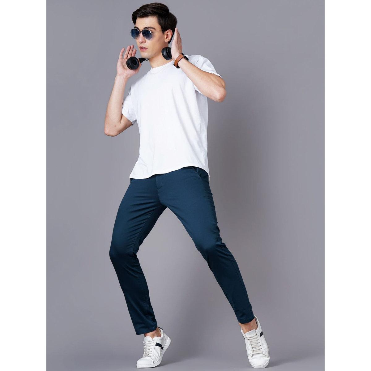 British Club Men Black Sim Fit Flat-Front Chinos-men-clothing-bottoms-trousersandchinos-trousers-image-2