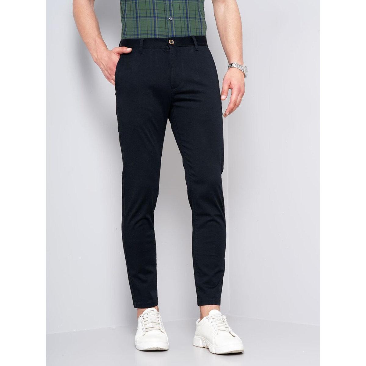 British Club Men Black Sim Fit Flat-Front Chinos-men-clothing-bottoms-trousersandchinos-trousers-image-1
