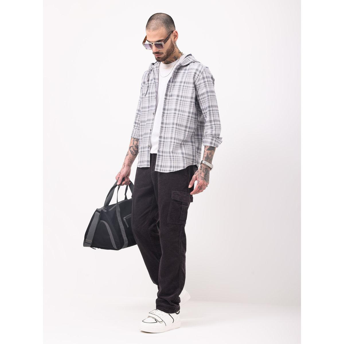 British Club Men Black Straight Fit Corduroy Cargo Trousers-men-clothing-bottoms-trousersandchinos-trousers-image-4