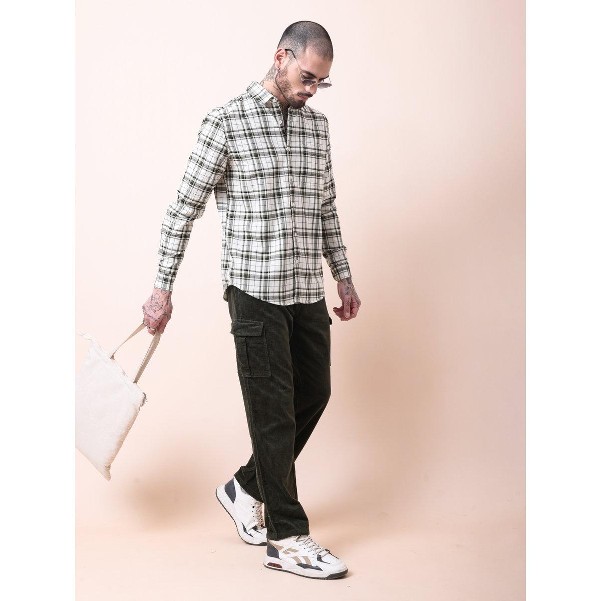 British Club Men Olive Straight Fit Corduroy Cargo Trousers-men-clothing-bottoms-trousersandchinos-trousers-image-3