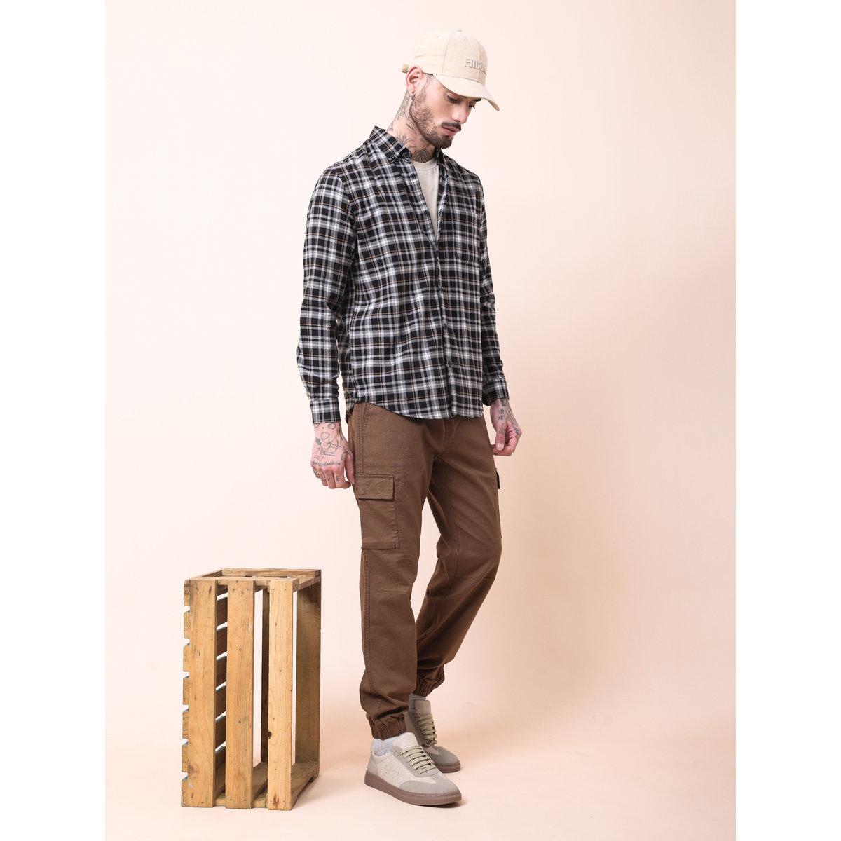 British Club Men Brown Solid Cargo Joggers-men-clothing-bottoms-joggers-image-3