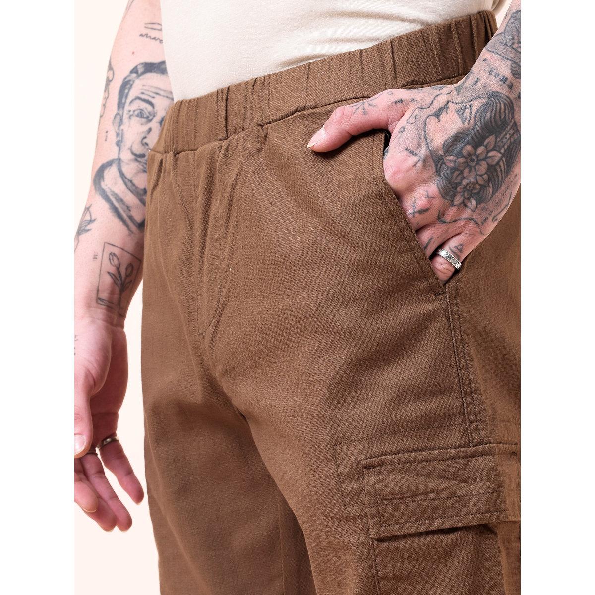 British Club Men Brown Solid Cargo Joggers-men-clothing-bottoms-joggers-image-7