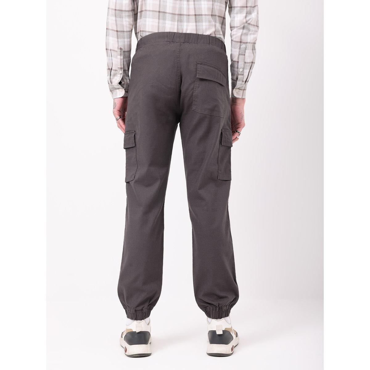 British Club Men Charcoal Solid Cargo Joggers-men-clothing-bottoms-joggers-image-2