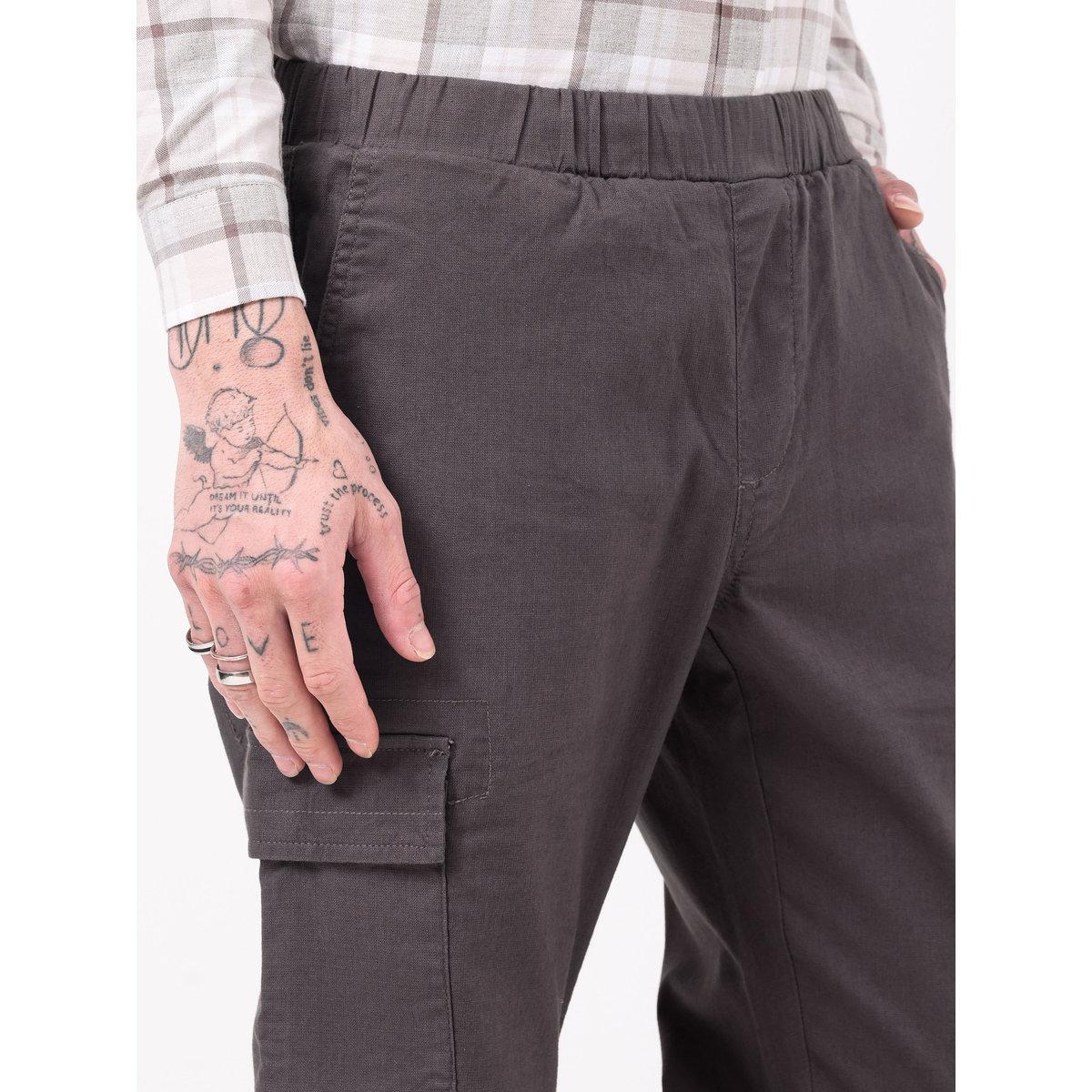 British Club Men Charcoal Solid Cargo Joggers-men-clothing-bottoms-joggers-image-7