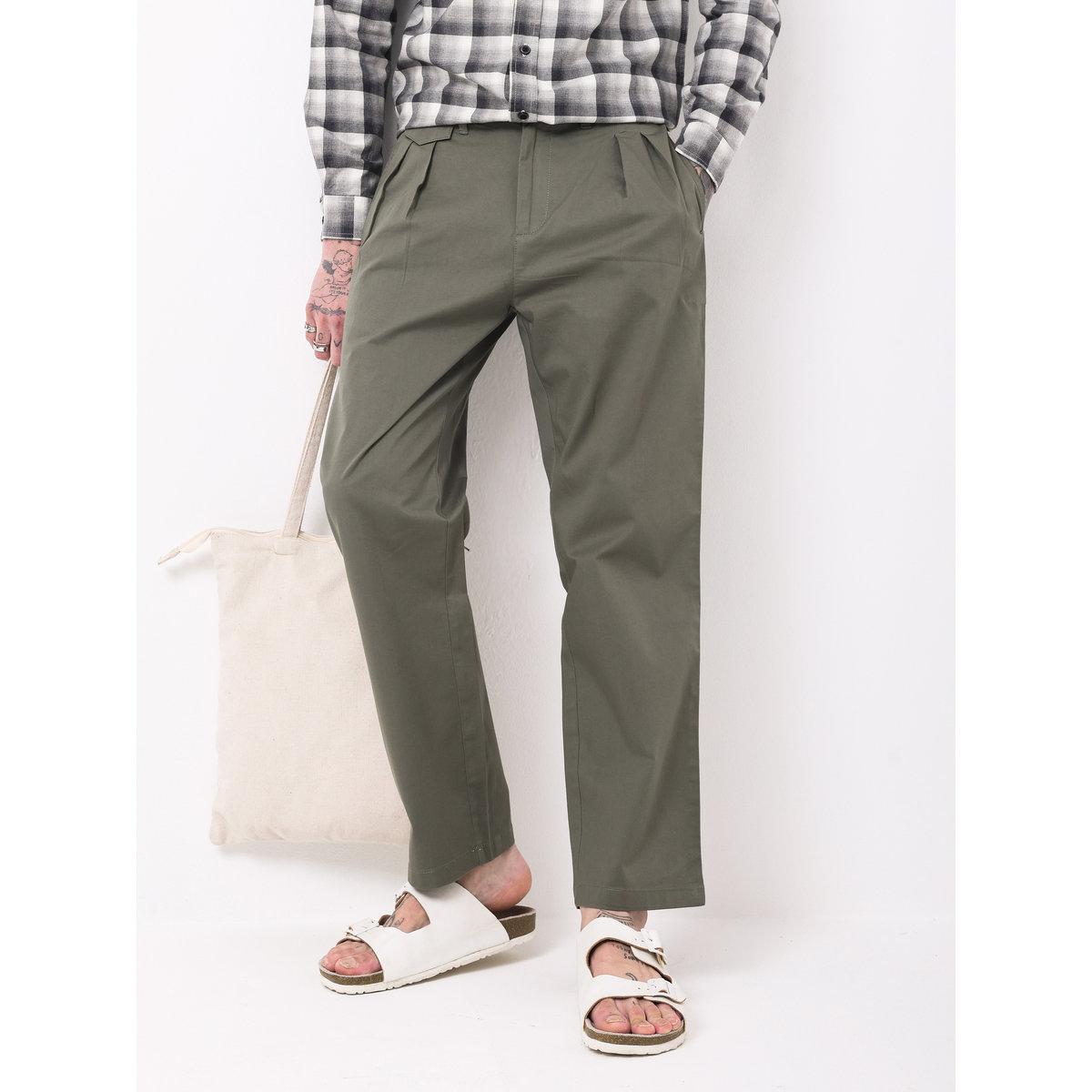 British Club Men Green Double-Pleated Straight Fit Trousers-men-clothing-bottoms-trousersandchinos-trousers-image-4