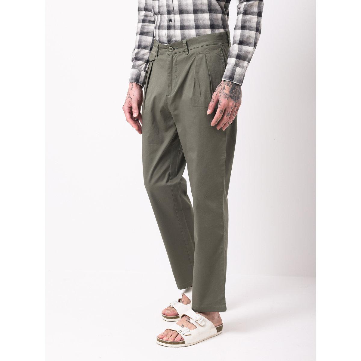 British Club Men Green Double-Pleated Straight Fit Trousers-men-clothing-bottoms-trousersandchinos-trousers-image-5