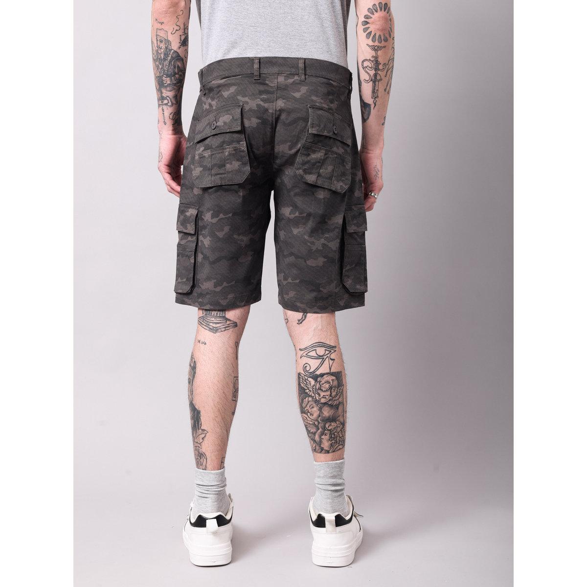 British Club Men Grey Camouflage Print Regular Fit Shorts-men-clothing-bottoms-shorts-image-2