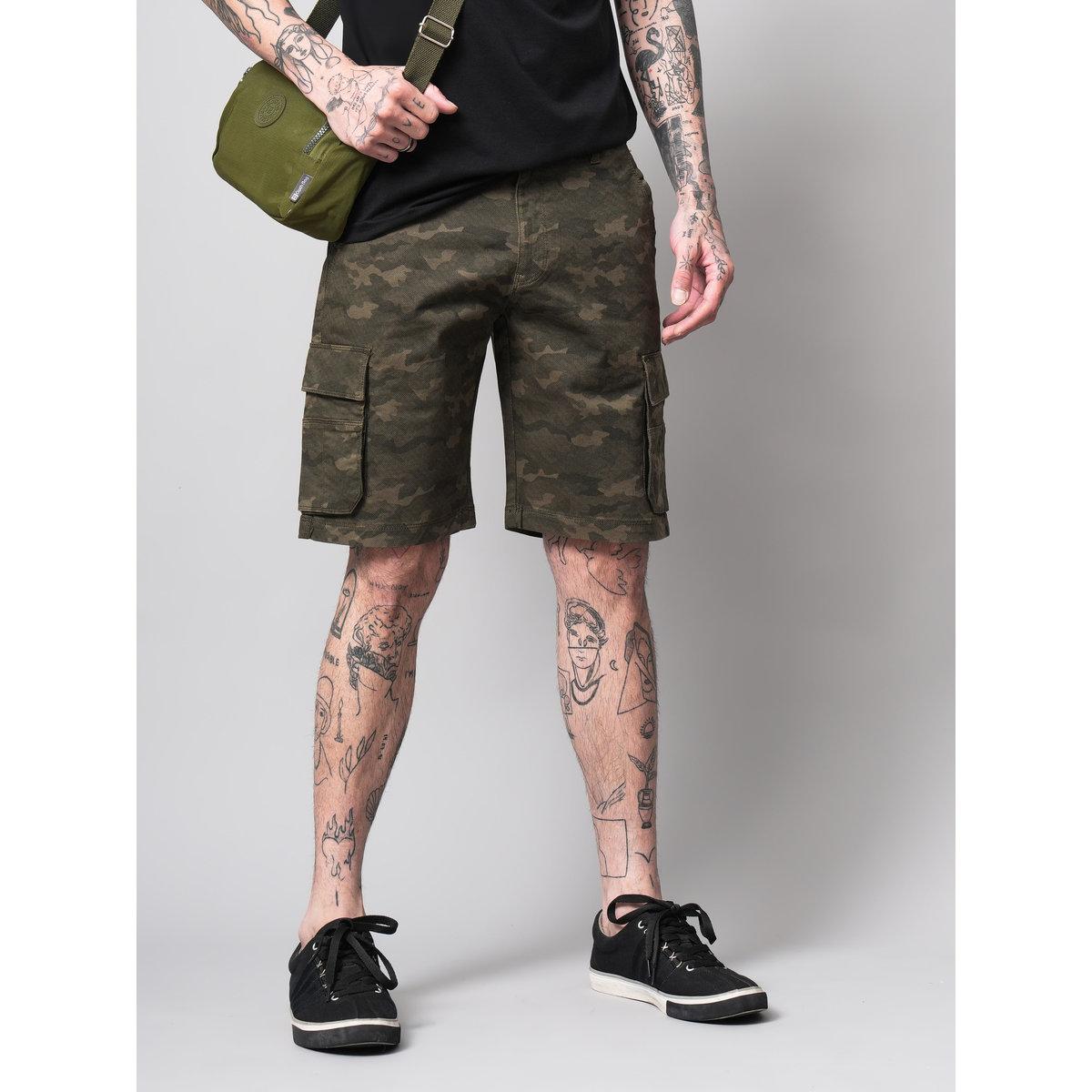 British Club Men Olive Camouflage Print Regular Fit Shorts-men-clothing-bottoms-shorts-image-3