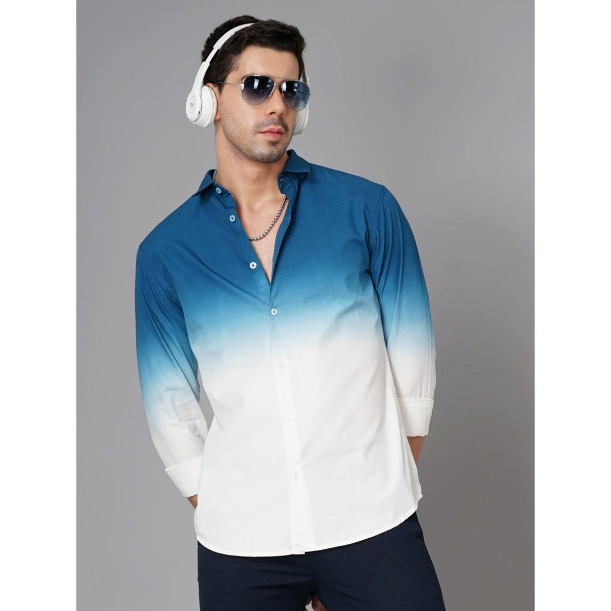 British Club Ombre Print Slim Fit Long Sleeve Shirt-men-clothing-shirts-image-1