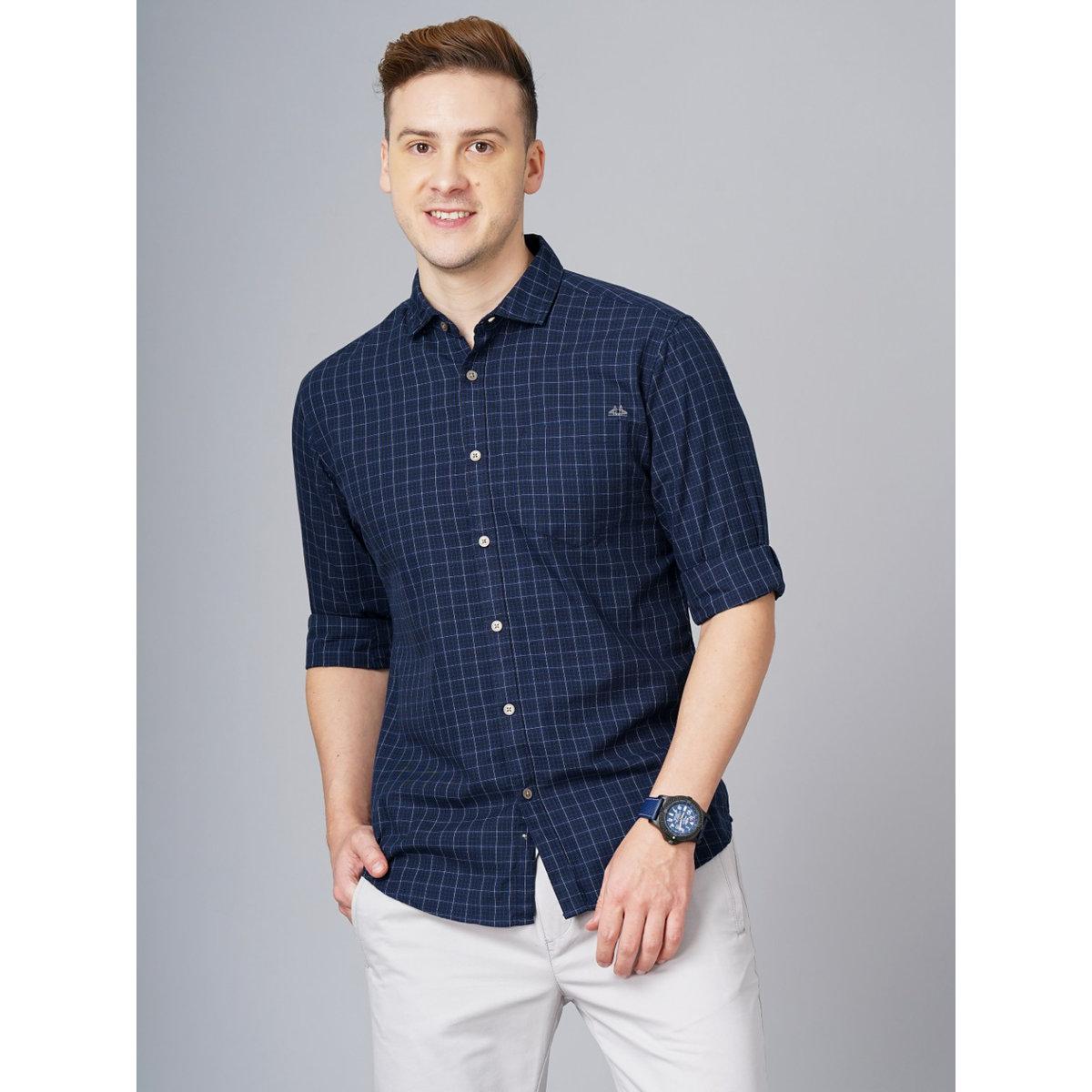 British Club Checked Slim Fit Spread Collar Shirt-men-clothing-shirts-image-1