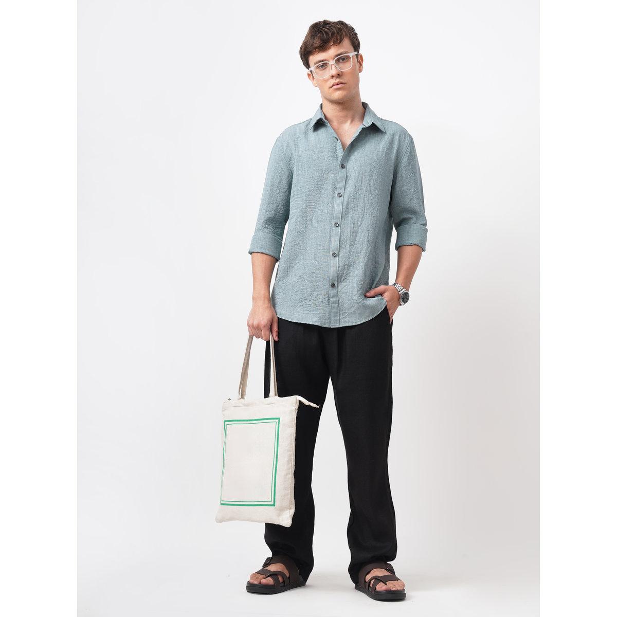 قميص بقصة سليم فت وياقة سبريد-men-clothing-shirts-image-2