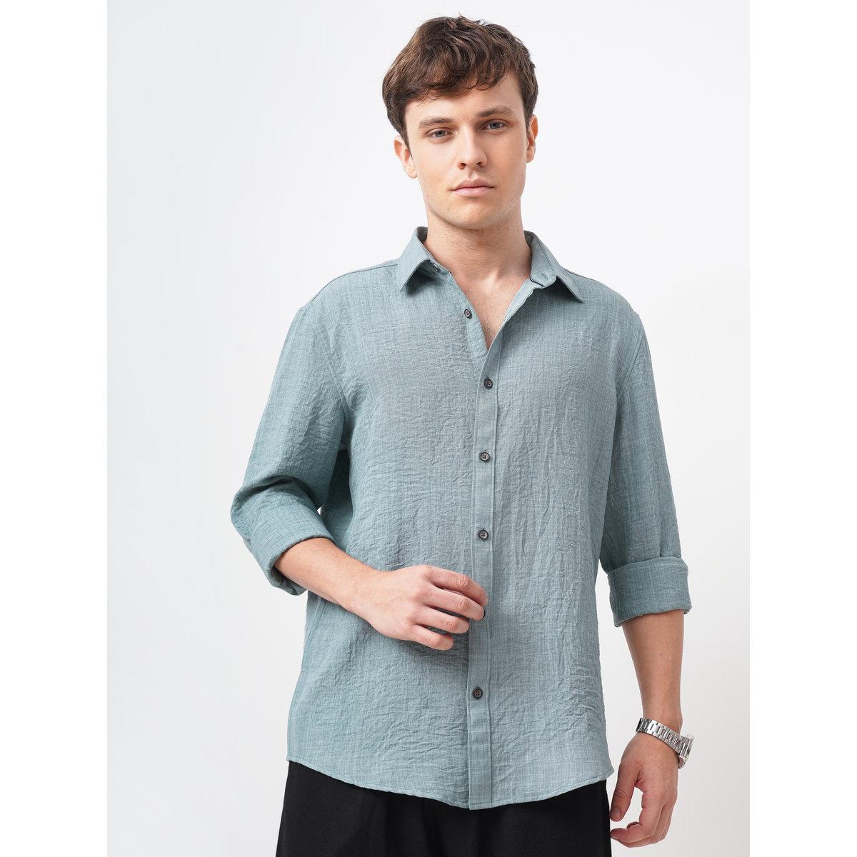 British Club Textured Spread Collar Slim Fit Shirt-men-clothing-shirts-image-3