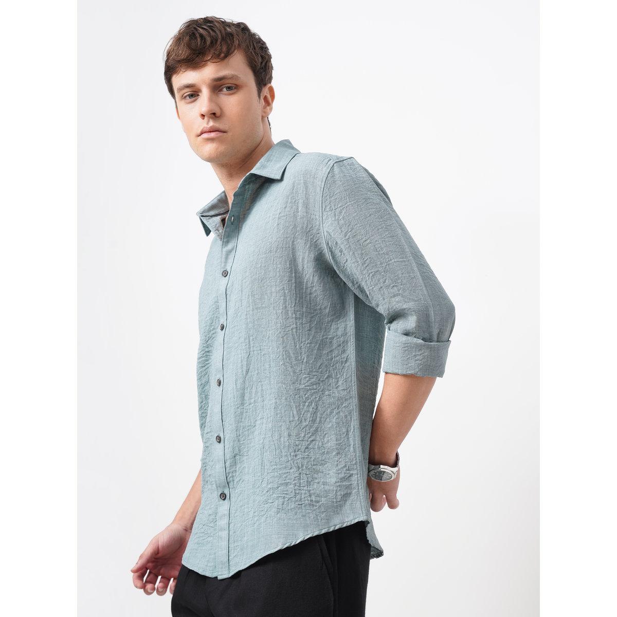 قميص بقصة سليم فت وياقة سبريد-men-clothing-shirts-image-4