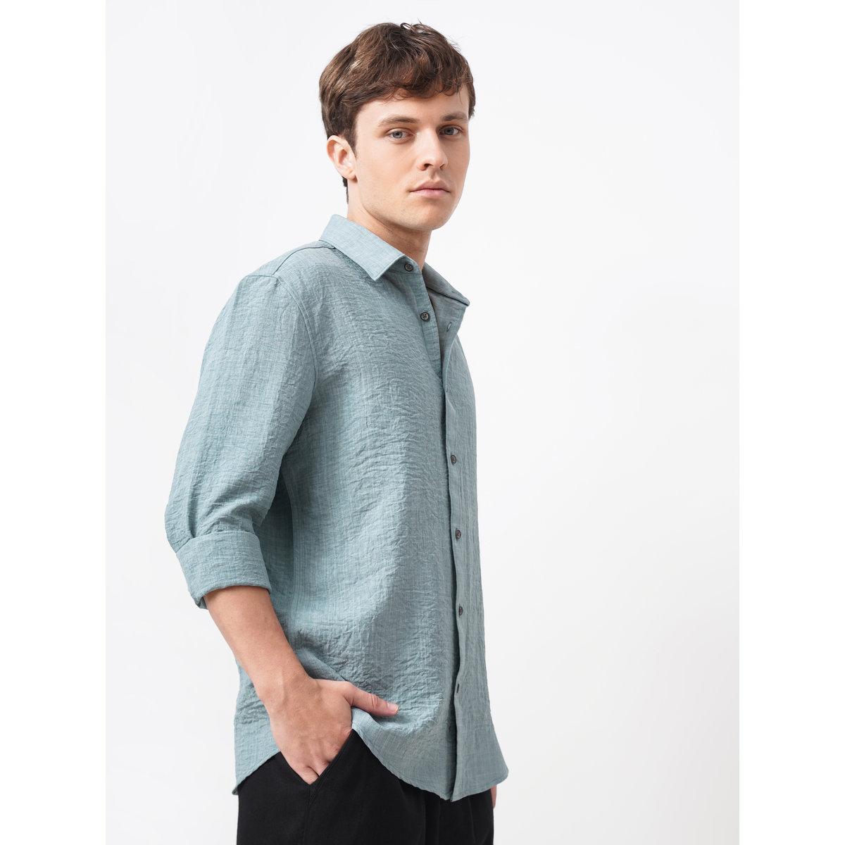 قميص بقصة سليم فت وياقة سبريد-men-clothing-shirts-image-5