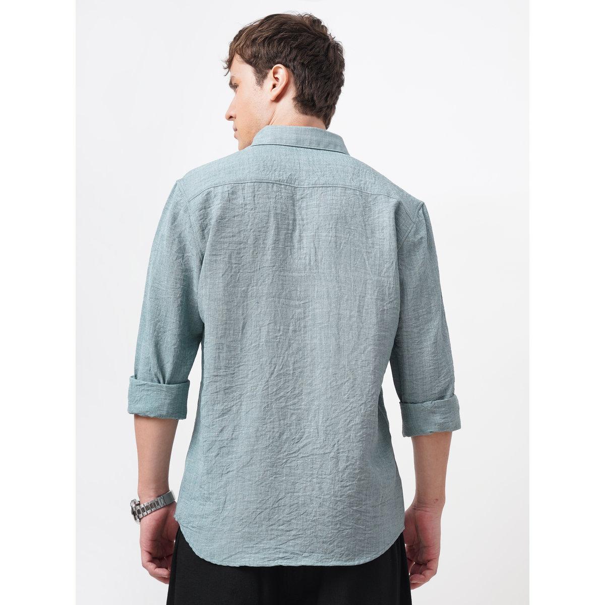 British Club Textured Spread Collar Slim Fit Shirt-men-clothing-shirts-image-7