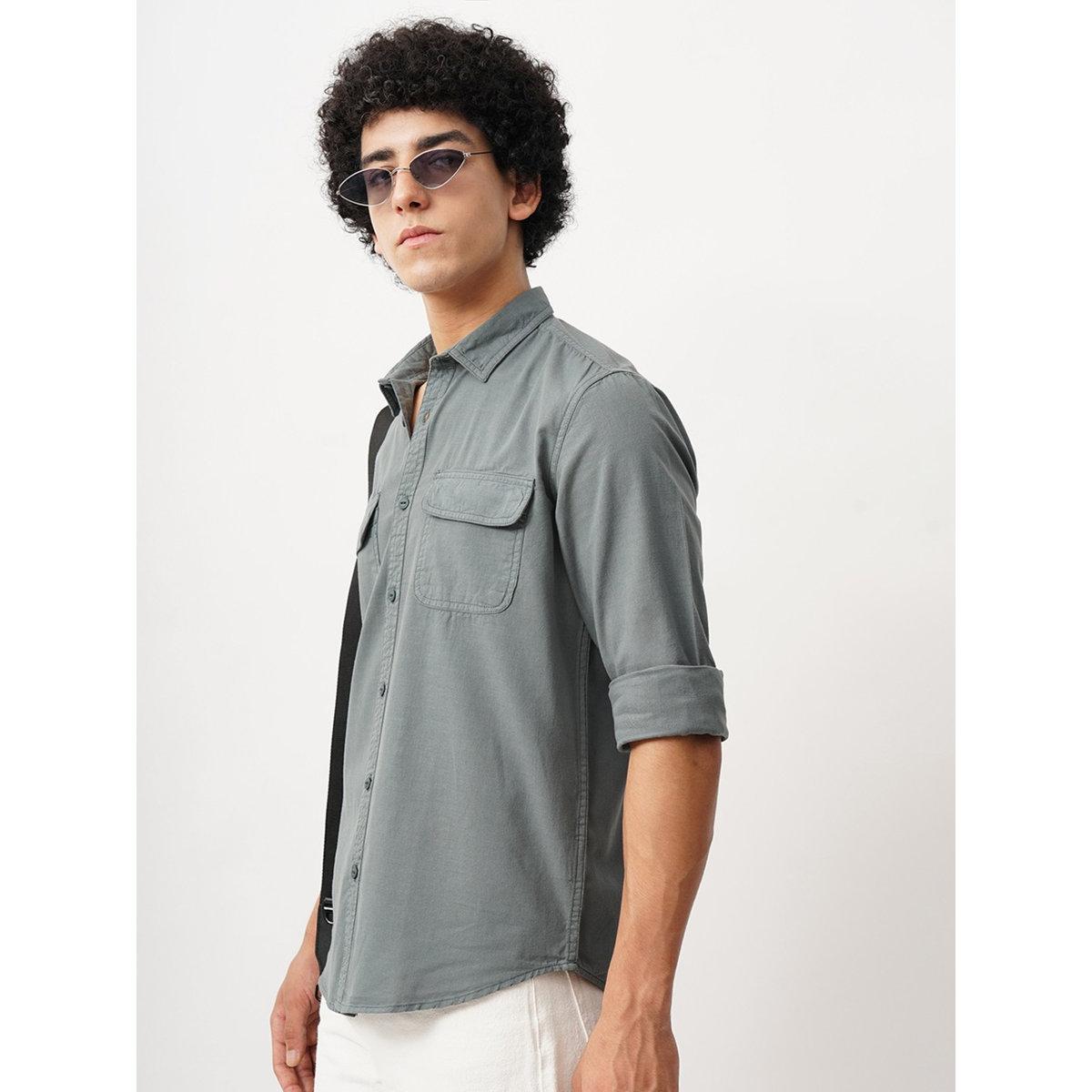 British Club Solid Regular Fit Cotton Shirt with Flap Pockets-men-clothing-shirts-image-6
