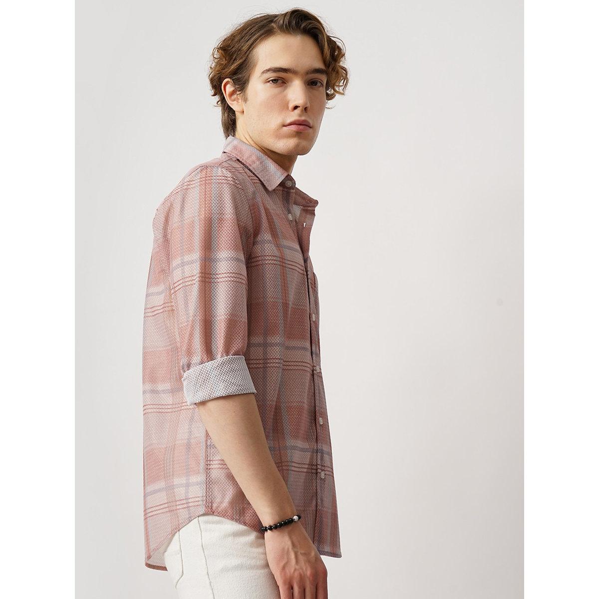 British Club Checked Regular Fit Shirt with Chest Pocket-men-clothing-shirts-image-4