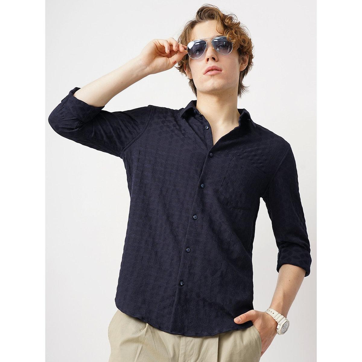 British Club Textured Spread Collar Regular Fit Shirt-men-clothing-shirts-image-10