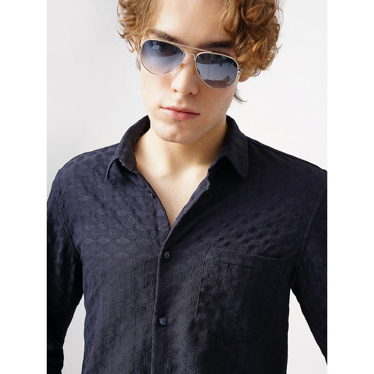 British Club Textured Spread Collar Regular Fit Shirt-men-clothing-shirts-image-8