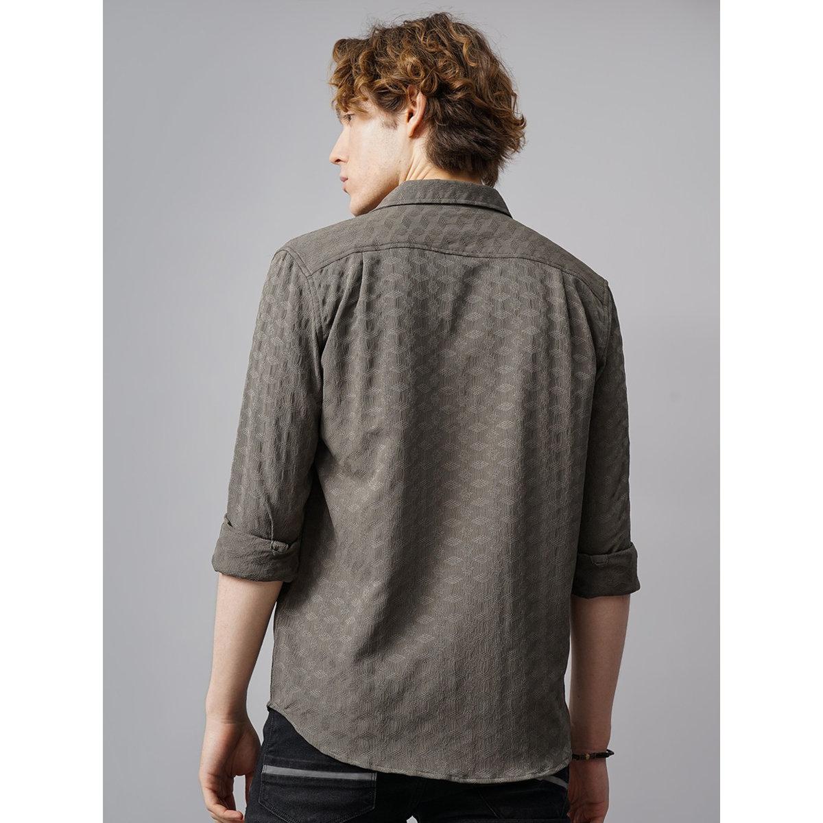 British Club Textured Spread Collar Regular Fit Shirt-men-clothing-shirts-image-3