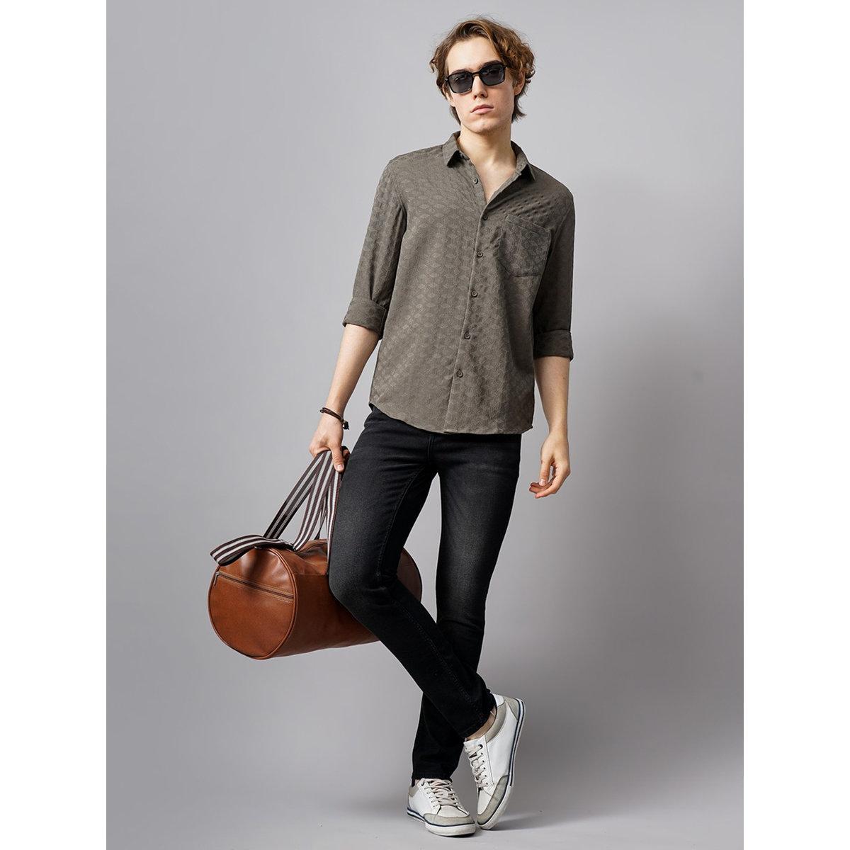 British Club Textured Spread Collar Regular Fit Shirt-men-clothing-shirts-image-4