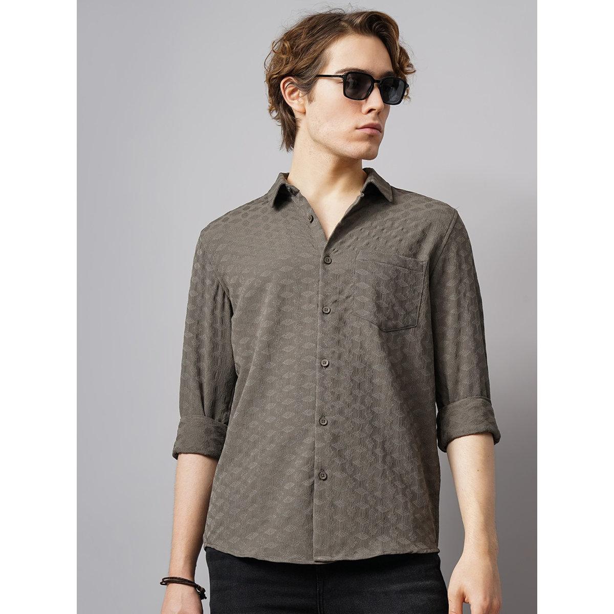 British Club Textured Spread Collar Regular Fit Shirt-men-clothing-shirts-image-6