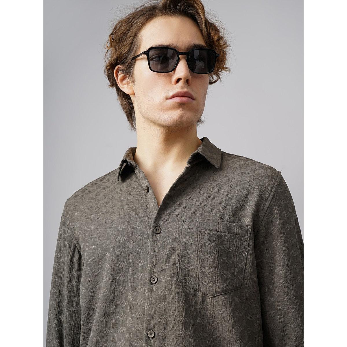 British Club Textured Spread Collar Regular Fit Shirt-men-clothing-shirts-image-8