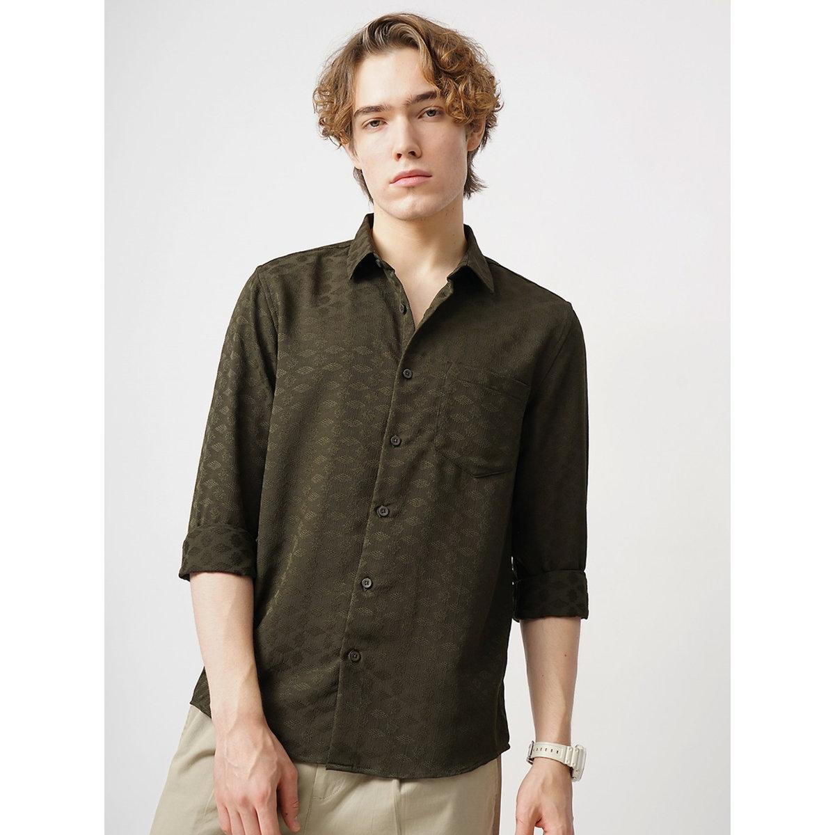 British Club Textured Spread Collar Regular Fit Shirt-men-clothing-shirts-image-1