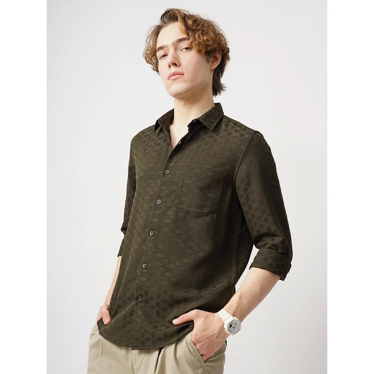 British Club Textured Spread Collar Regular Fit Shirt-men-clothing-shirts-image-3