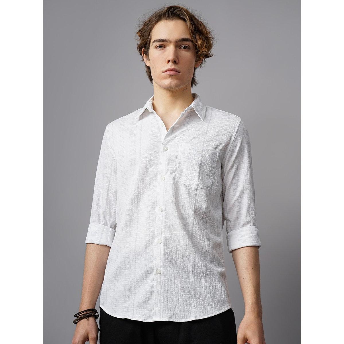 British Club Textured Spread Collar Slim Fit Shirt-men-clothing-shirts-image-1