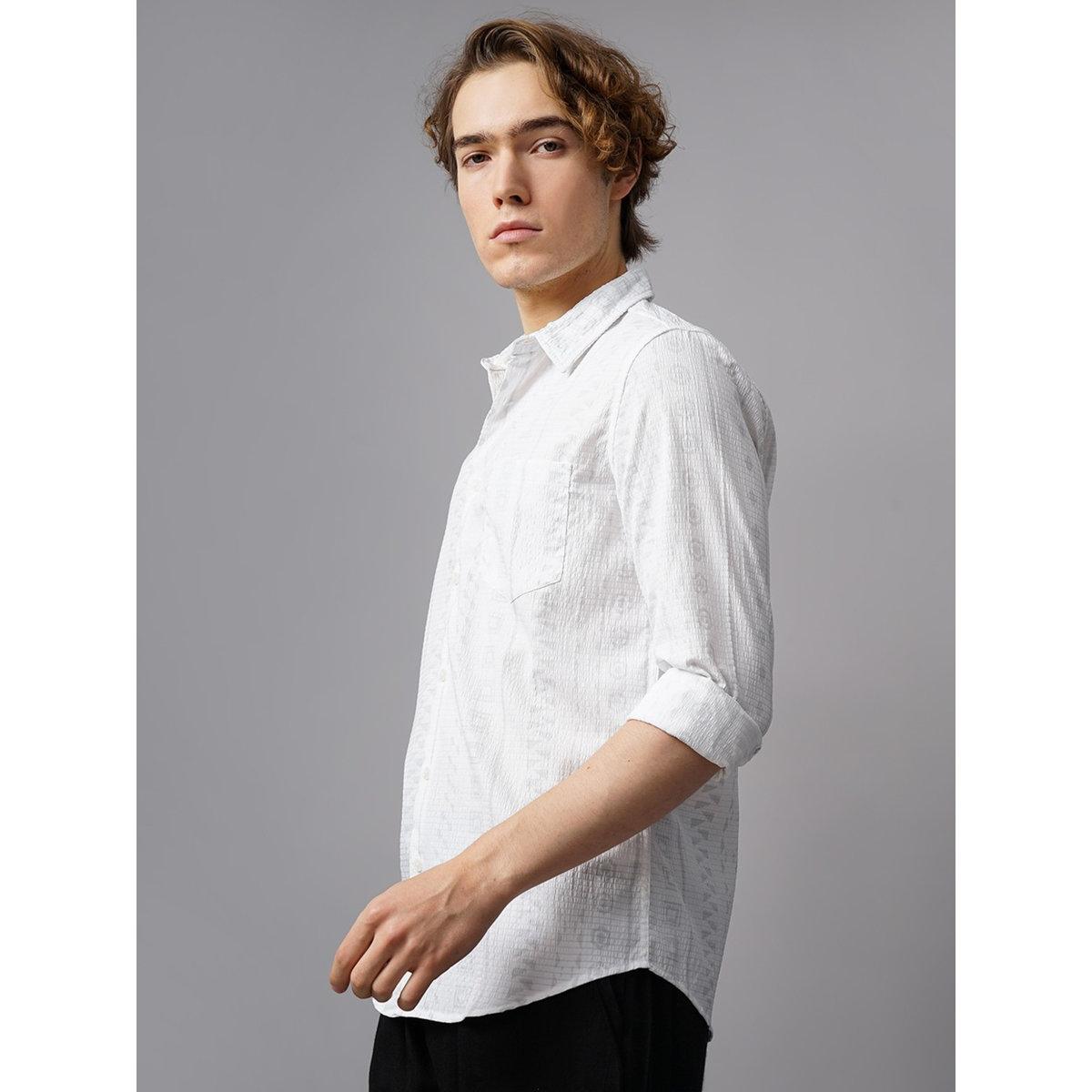 قميص بقصة سليم فت وياقة سبريد-men-clothing-shirts-image-2