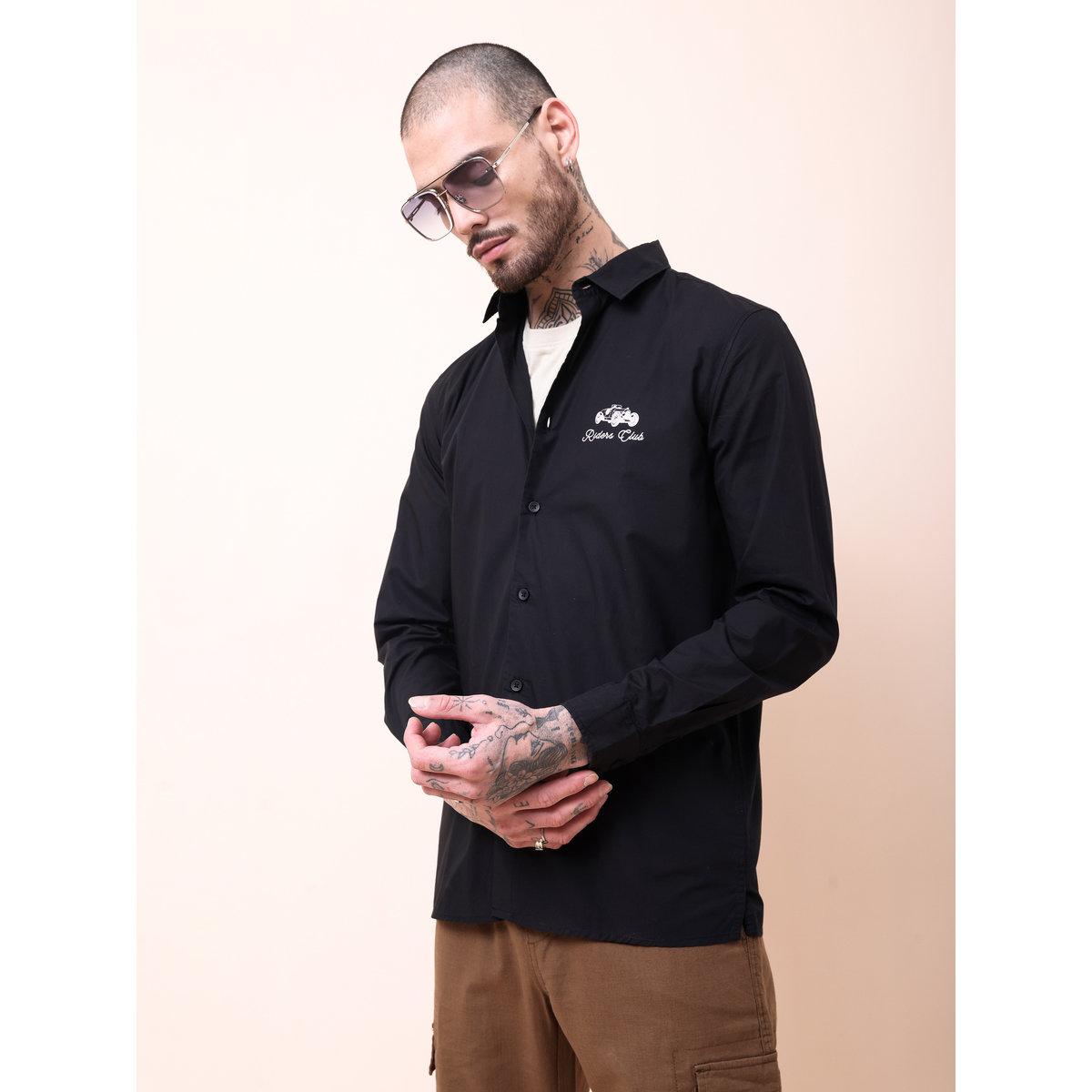 قميص بقصة عادية وطبعة كتابة-men-clothing-shirts-image-9