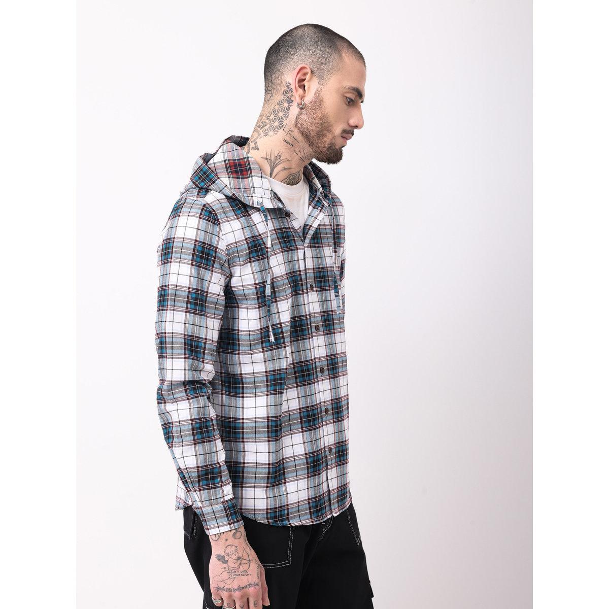 قميص بطبعة مربعات وياقة هودي-men-clothing-shirts-image-6