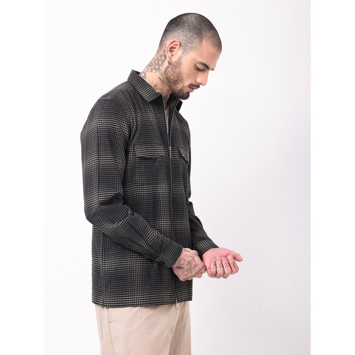 British Club Checked Regular Fit Shirt with Zip Closure-men-clothing-shirts-image-5