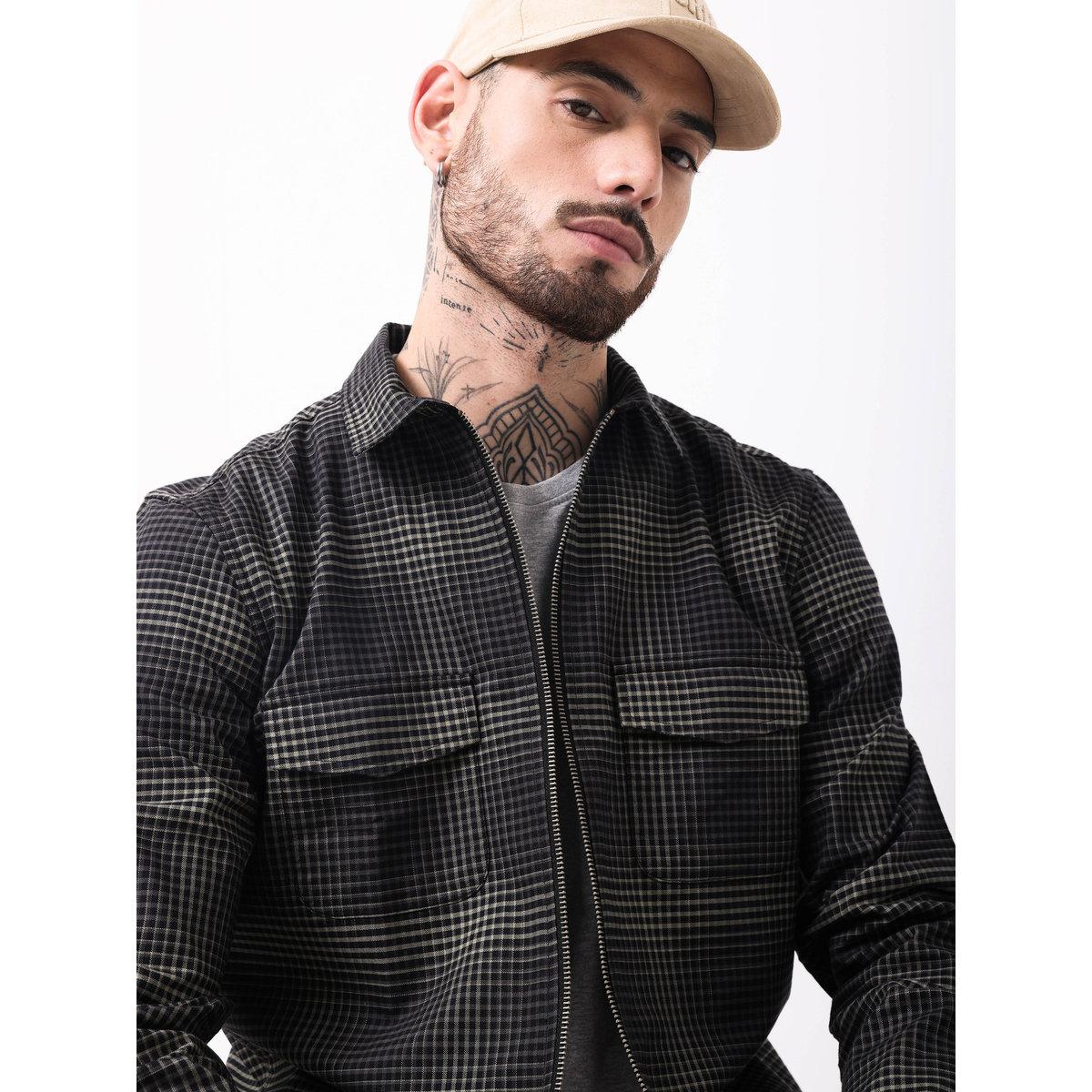British Club Checked Regular Fit Shirt with Zip Closure-men-clothing-shirts-image-7