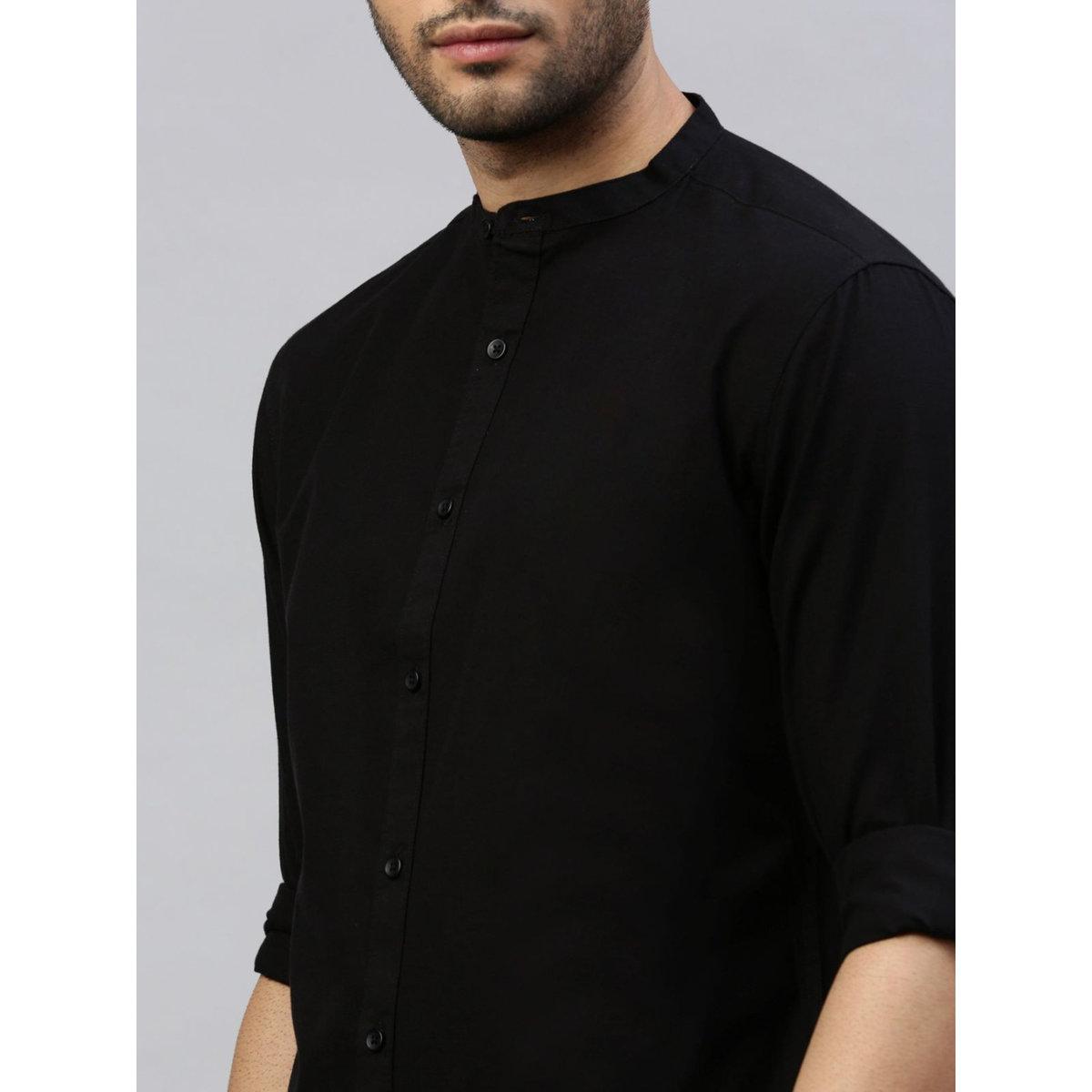 British Club Mandarin Collar Long Sleeve Slim Fit Shirt-men-clothing-shirts-image-6