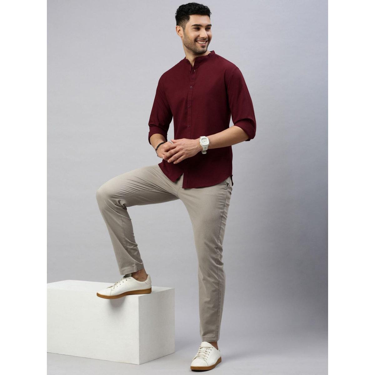 قميص بقصة سليم فت وياقة ماندارين-men-clothing-shirts-image-5