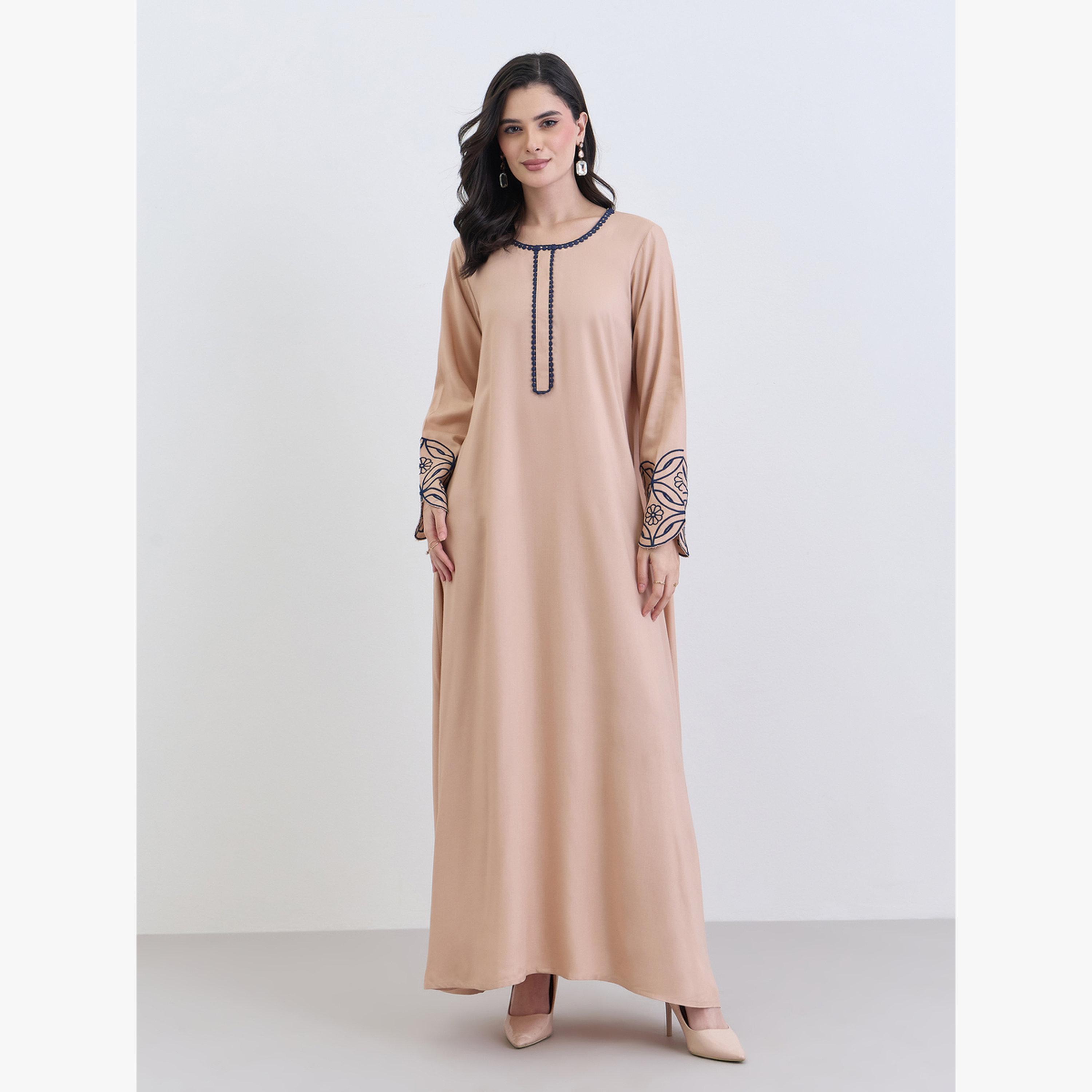 جلابية مطرزة قصة واسعة-women-arabicclothing-jalabiyas-image-1
