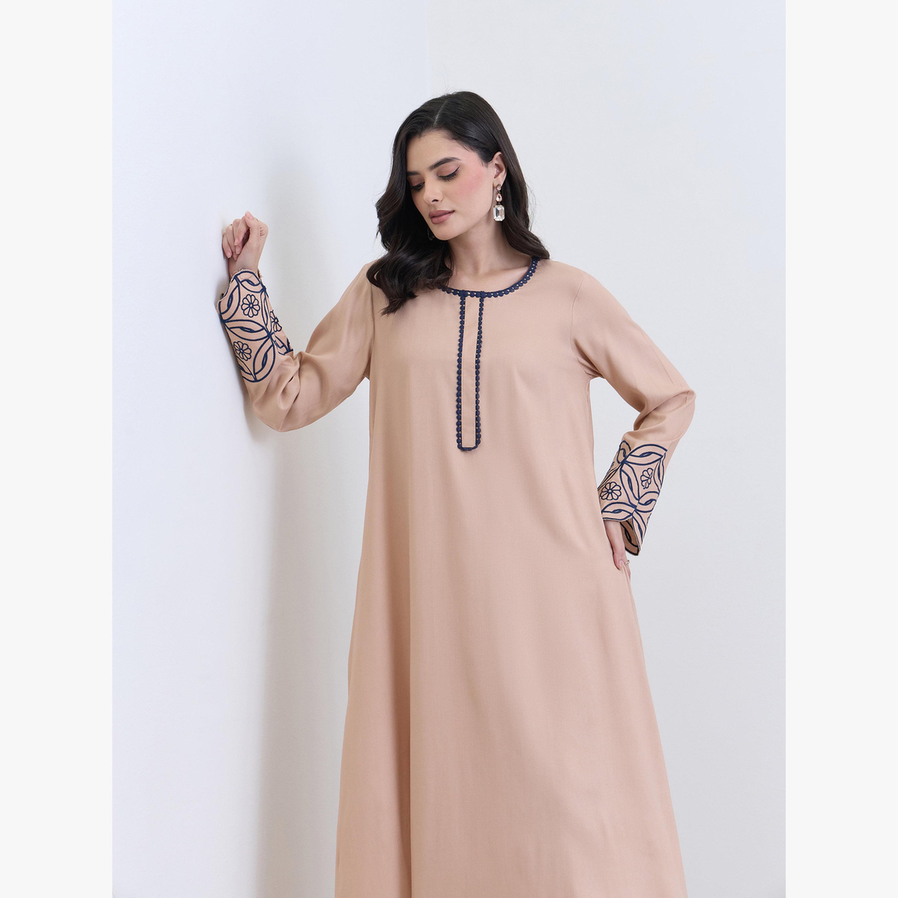 جلابية مطرزة قصة واسعة-women-arabicclothing-jalabiyas-image-3