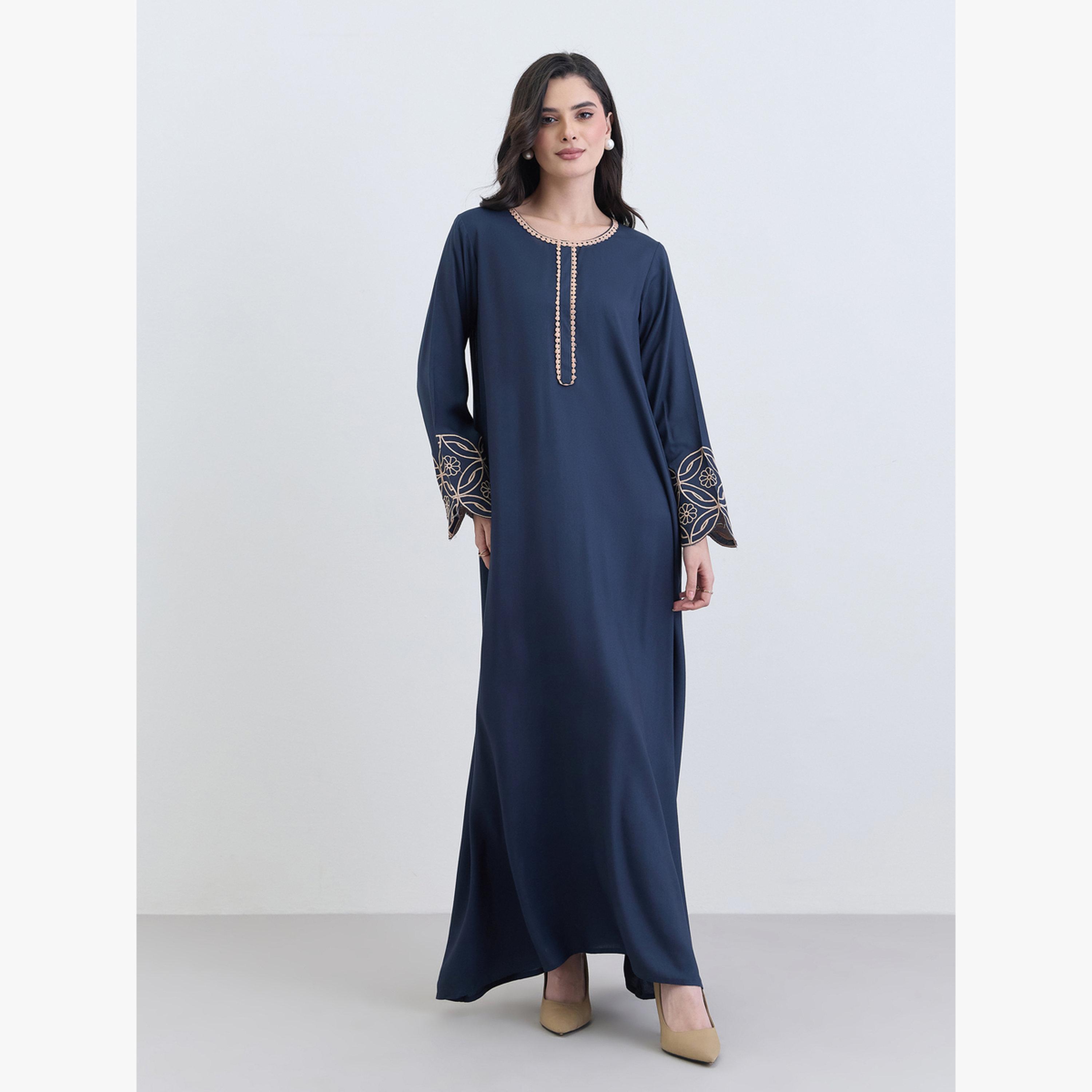 أميرة x ستايلي جلابية مطرزة قصة واسعة-women-arabicclothing-jalabiyas-image-1