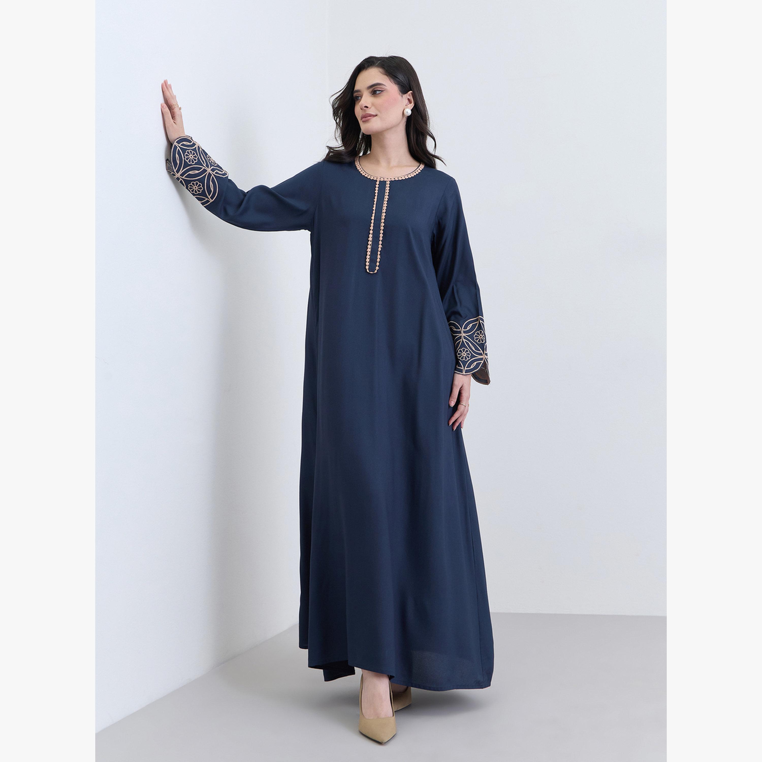 أميرة x ستايلي جلابية مطرزة قصة واسعة-women-arabicclothing-jalabiyas-image-2