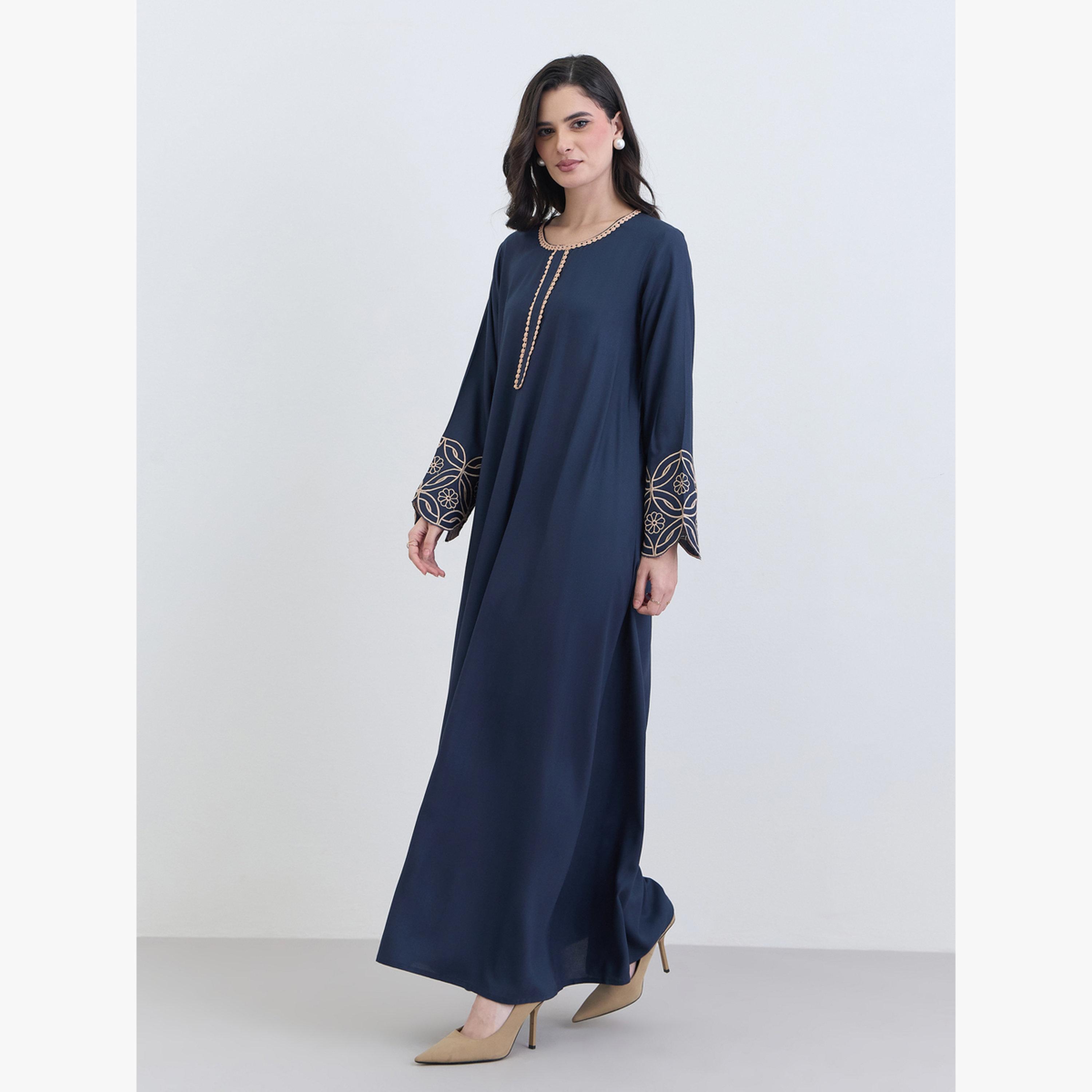 أميرة x ستايلي جلابية مطرزة قصة واسعة-women-arabicclothing-jalabiyas-image-3