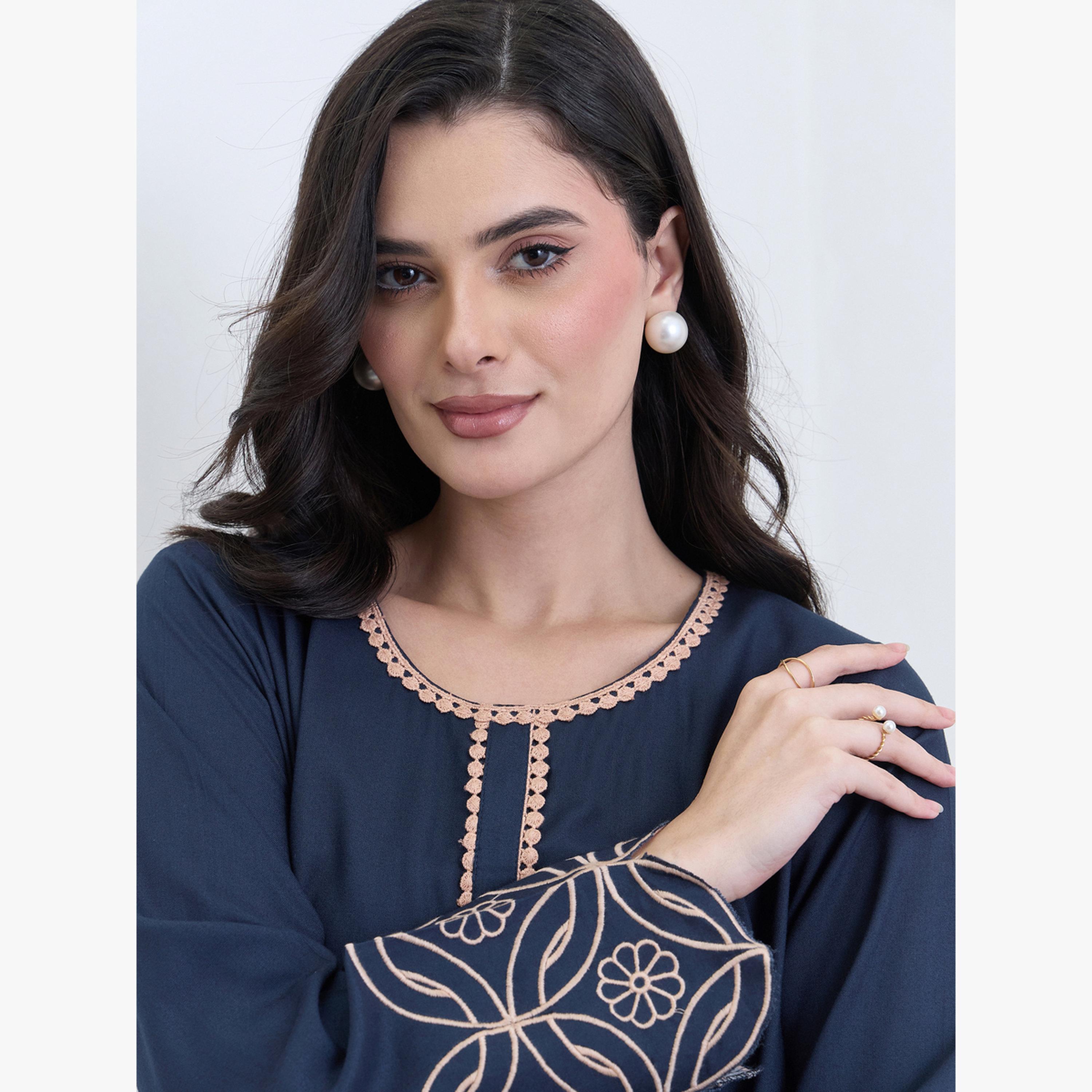 أميرة x ستايلي جلابية مطرزة قصة واسعة-women-arabicclothing-jalabiyas-image-4