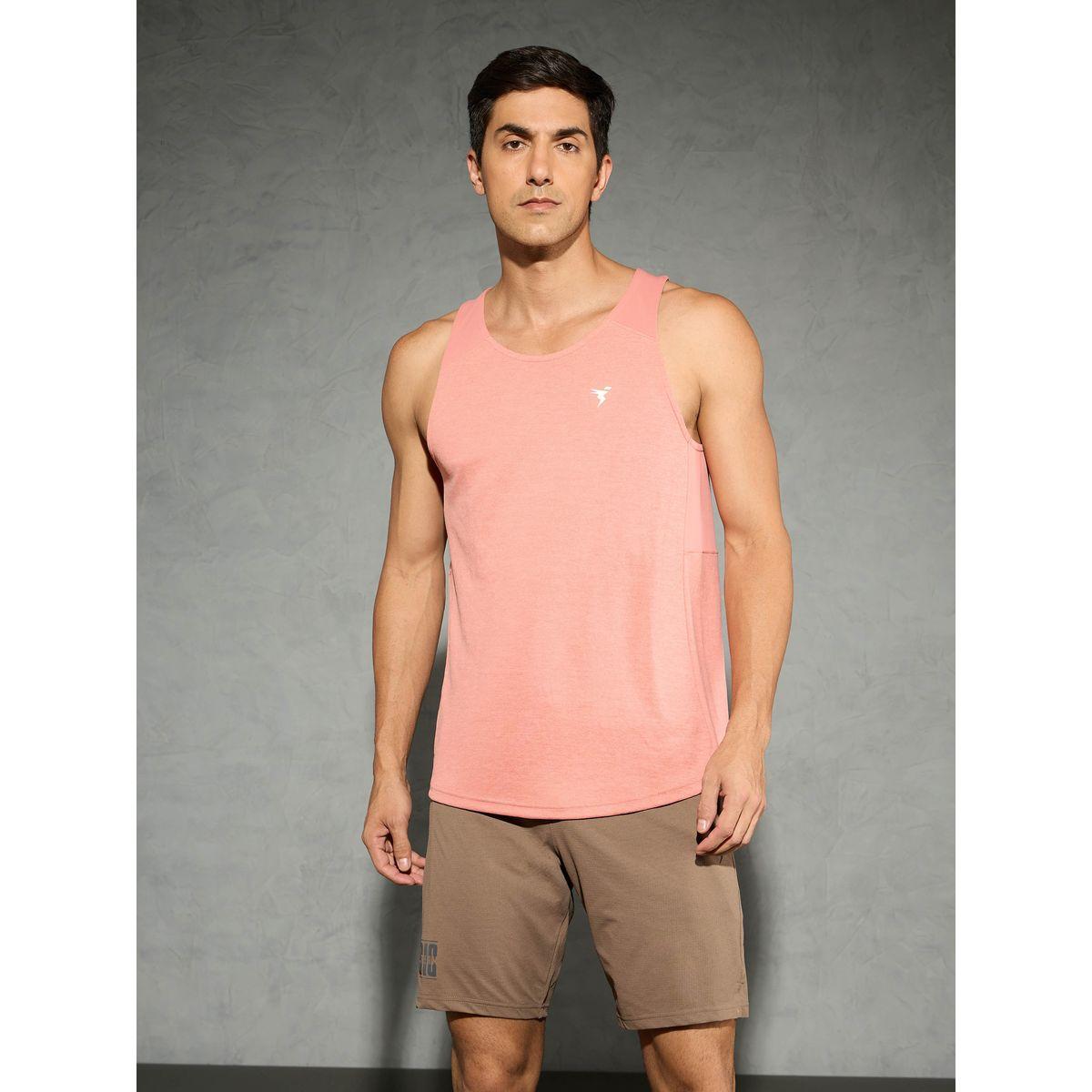 تيشيرت كت بنسيج ميلانج وقصة سليم فت-men-clothing-sportswearandactivewear-tshirtsandpolos-image-1