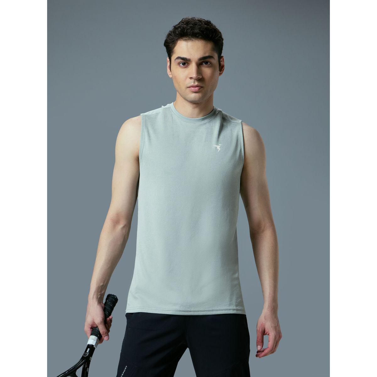 تيشيرت كت رجالي ميلانج بقصة سليم فت-men-clothing-sportswearandactivewear-tshirtsandpolos-image-1