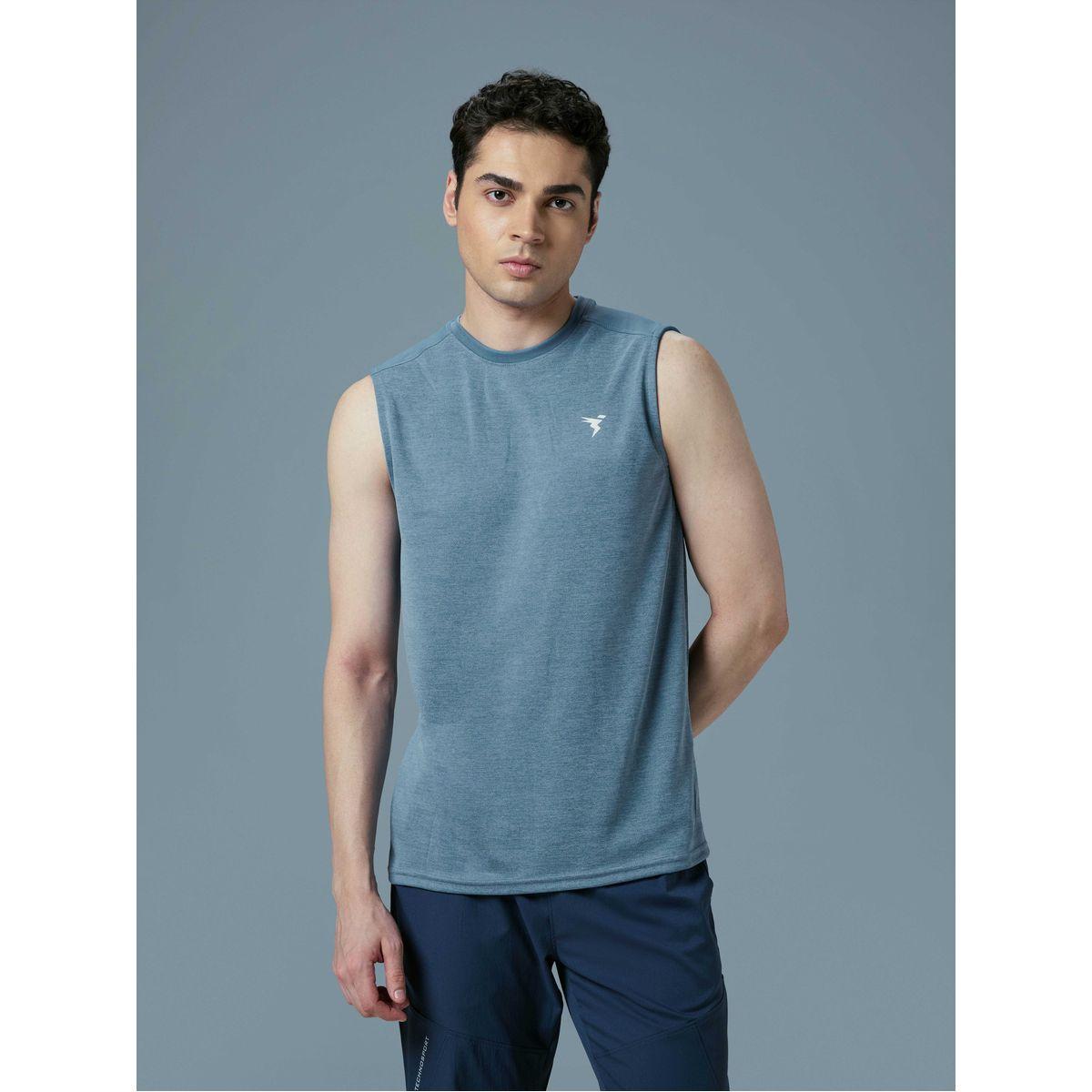 تيشيرت كت رجالي ميلانج بقصة سليم فت-men-clothing-sportswearandactivewear-tshirtsandpolos-image-1