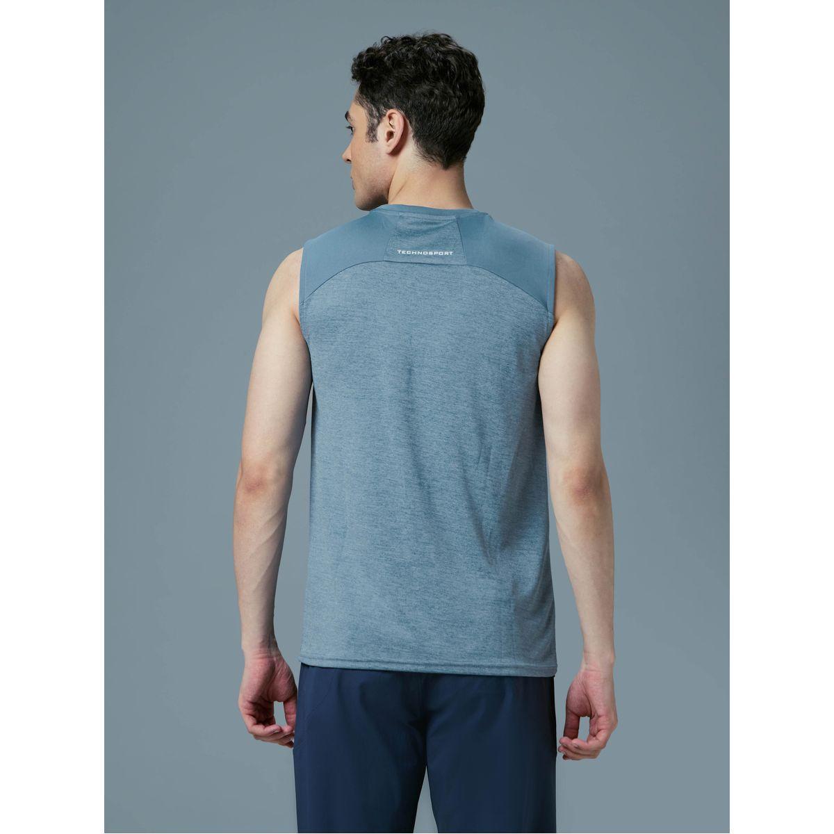 تيشيرت كت رجالي ميلانج بقصة سليم فت-men-clothing-sportswearandactivewear-tshirtsandpolos-image-3