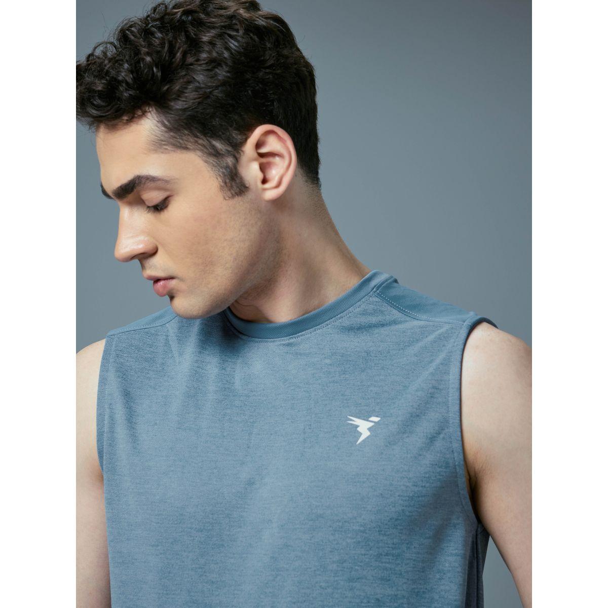 تيشيرت كت رجالي ميلانج بقصة سليم فت-men-clothing-sportswearandactivewear-tshirtsandpolos-image-4