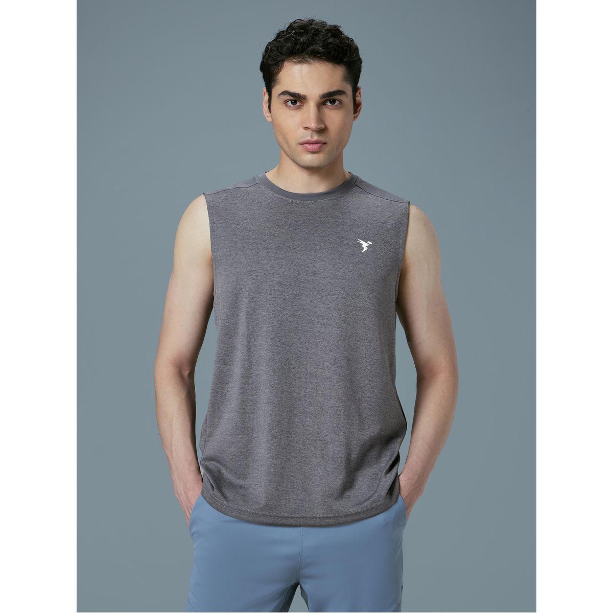 تيشيرت كت رجالي ميلانج بقصة سليم فت-men-clothing-sportswearandactivewear-tshirtsandpolos-image-1