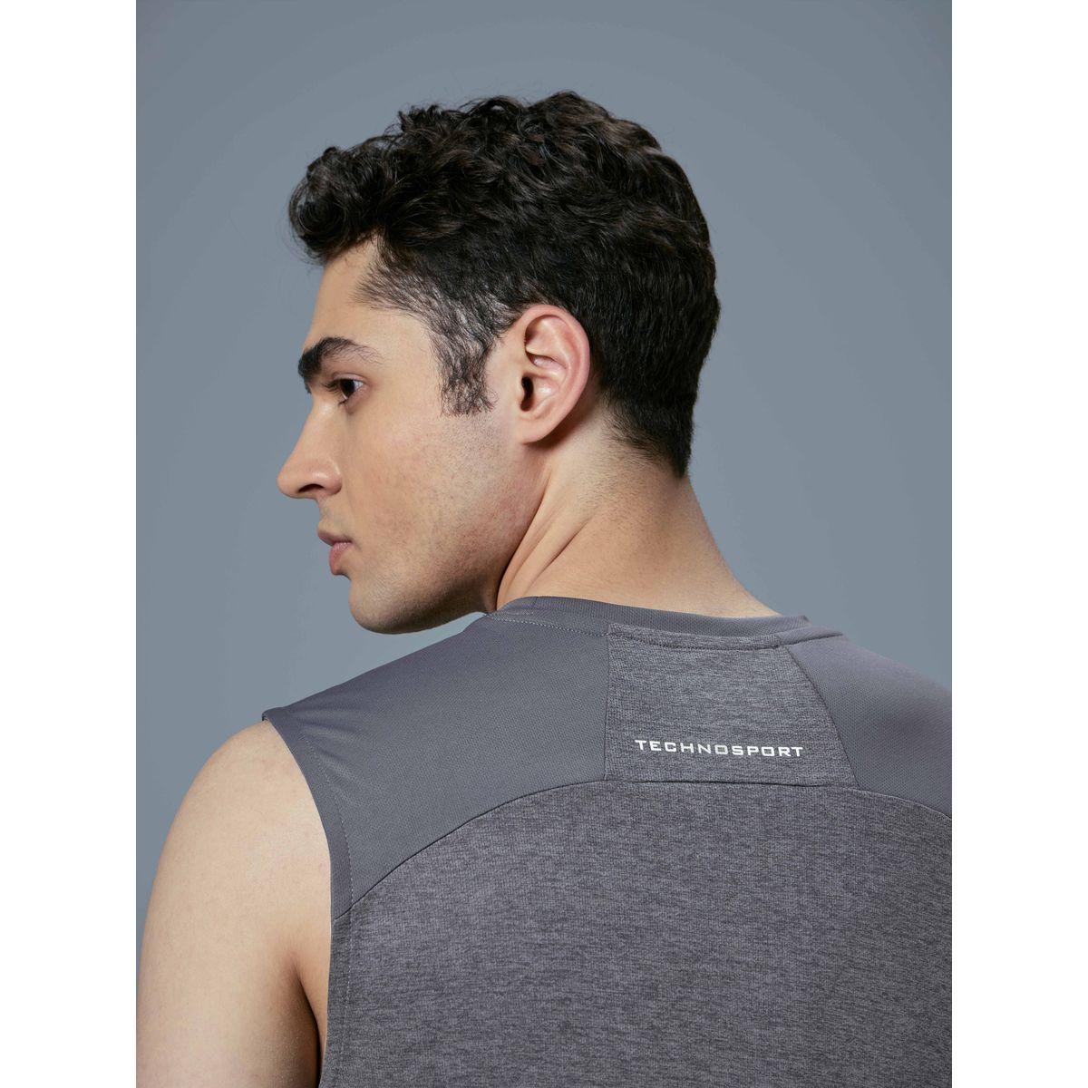 تيشيرت كت رجالي ميلانج بقصة سليم فت-men-clothing-sportswearandactivewear-tshirtsandpolos-image-4
